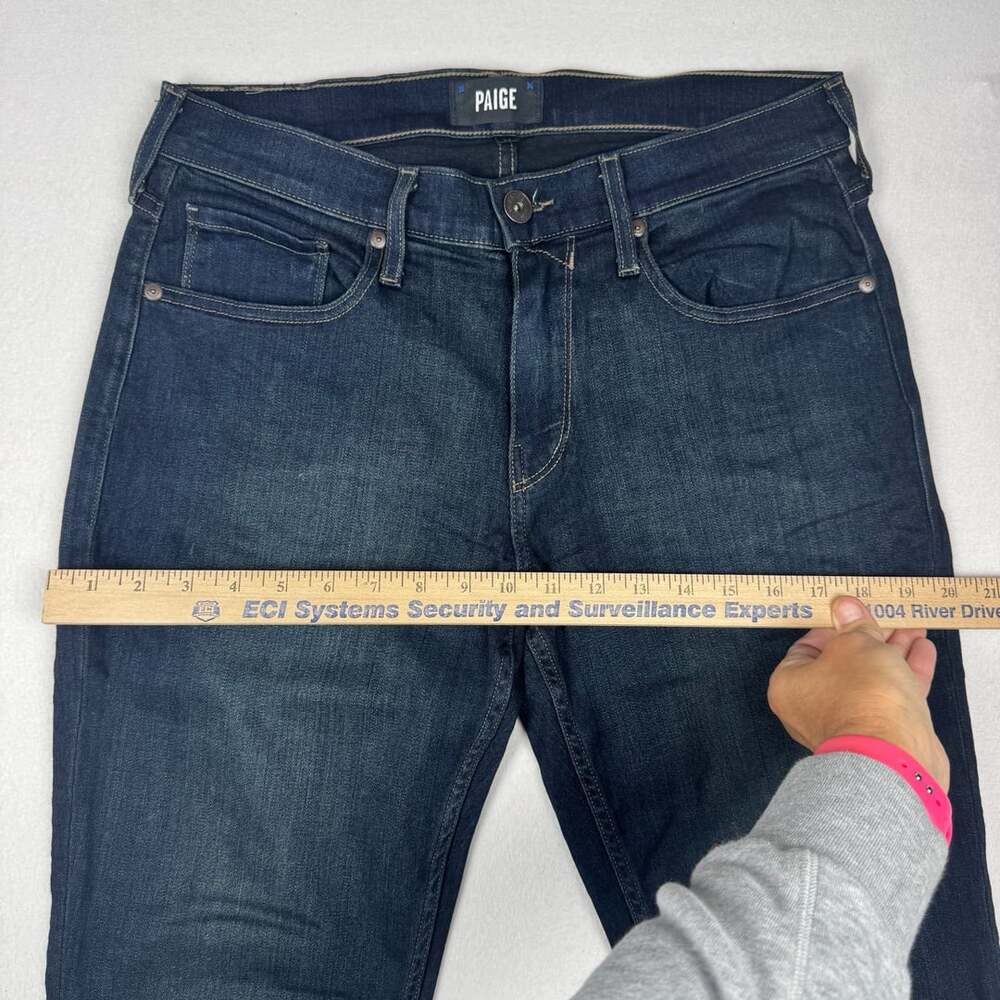 Paige Jeans Size 31 Dark Blue Denim Slim Straight - Picture 3 of 14